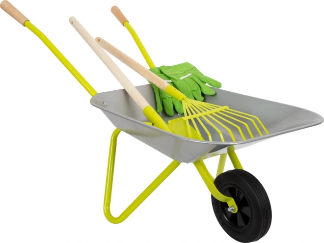 Petit Pied Brouette avec outils de jardin
