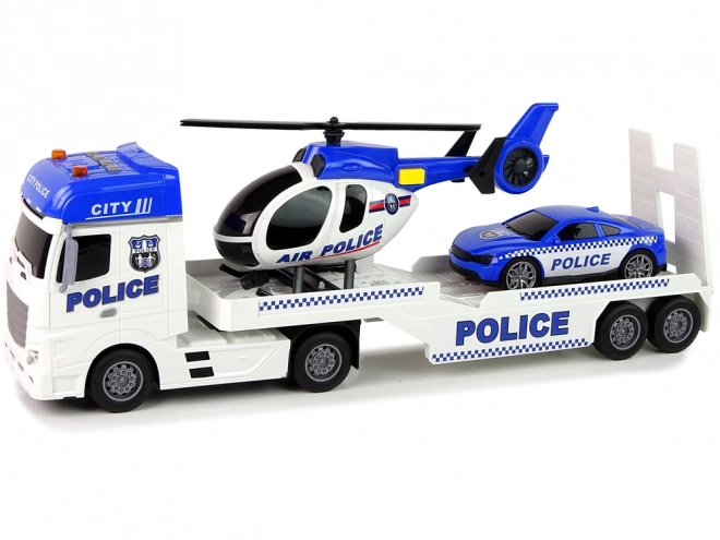 Ensemble de véhicules de police Camion Hélicoptère Effets sonores et lumineuses