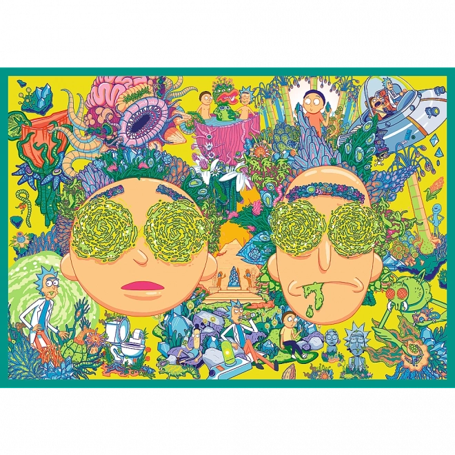 Puzzle 4x250 Monde Loufoque de Rick et Morty par Trefl