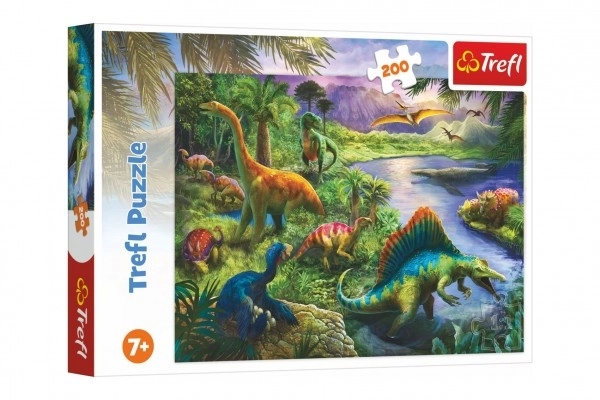 Puzzle Dinosaures 200 pièces 48x34cm en boîte 33x23x4cm
