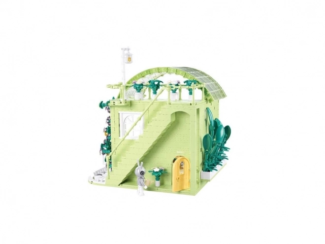 Sluban maisonnette de printemps – petite maison de jardin pastel avec éclairage