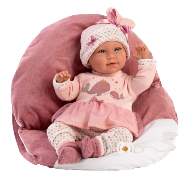 Llorens 74014 NOUVEAU-NÉ - poupée bébé réaliste avec sons et corps en tissu doux - 42 cm