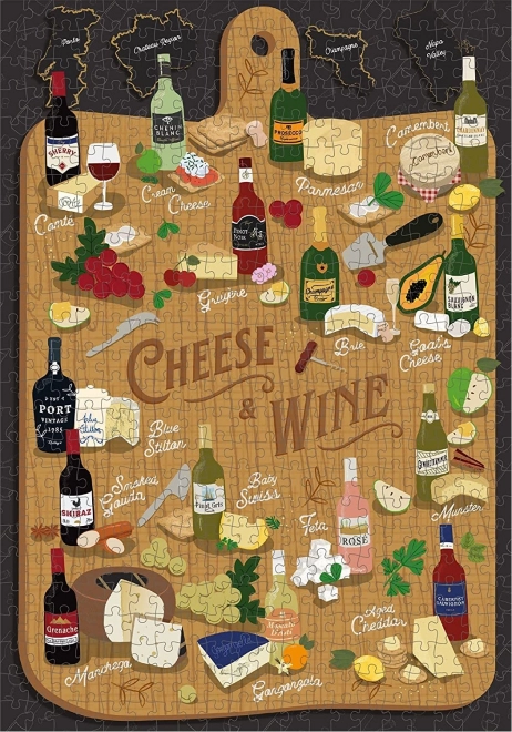 Puzzle Amateurs de Fromages et Vins 500 Pièces de Ridley's Games