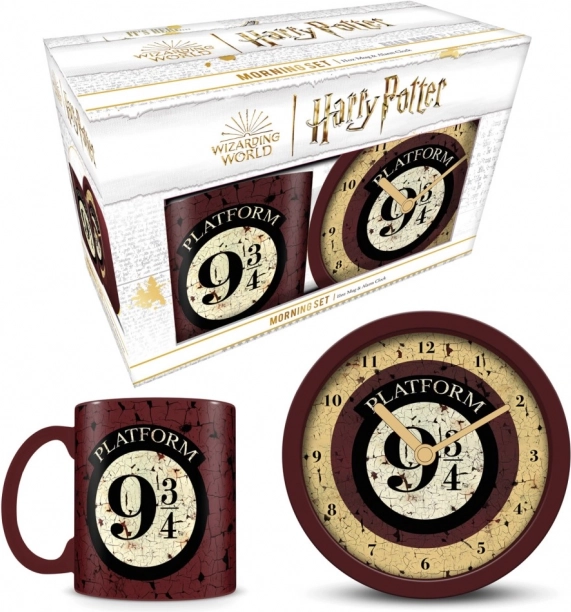 Coffret cadeau avec horloge et réveil Harry Potter