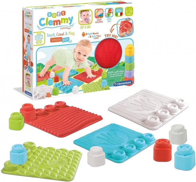 CLEMENTONI SOFT CLEMMY Tapis sensoriels avec cubes