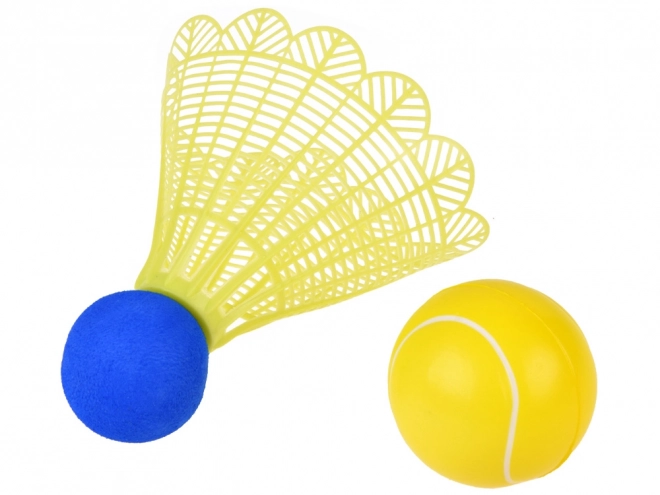 Set de badminton et de tennis avec balles en mousse et volants