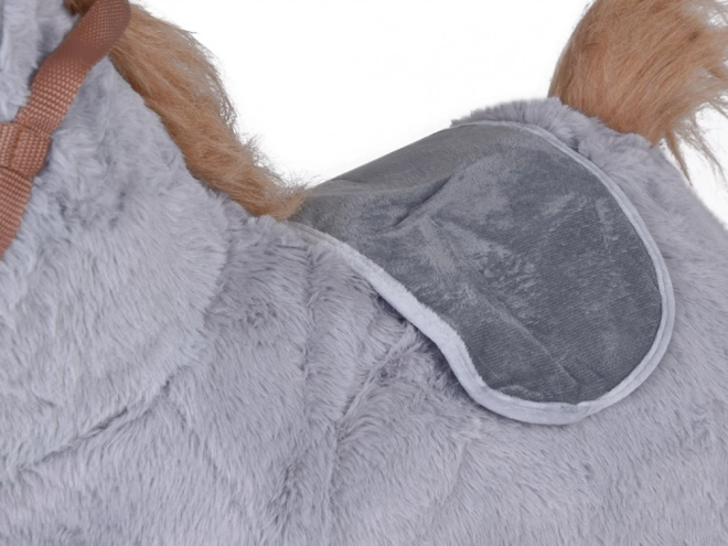 Cheval sauteur en peluche gris – Gris