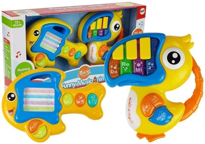 Jouet interactif Pianinko et guitare Perroquet et Poisson