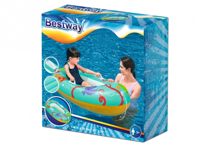 Bateau gonflable pour enfants Bestway avec motifs d'animaux marins