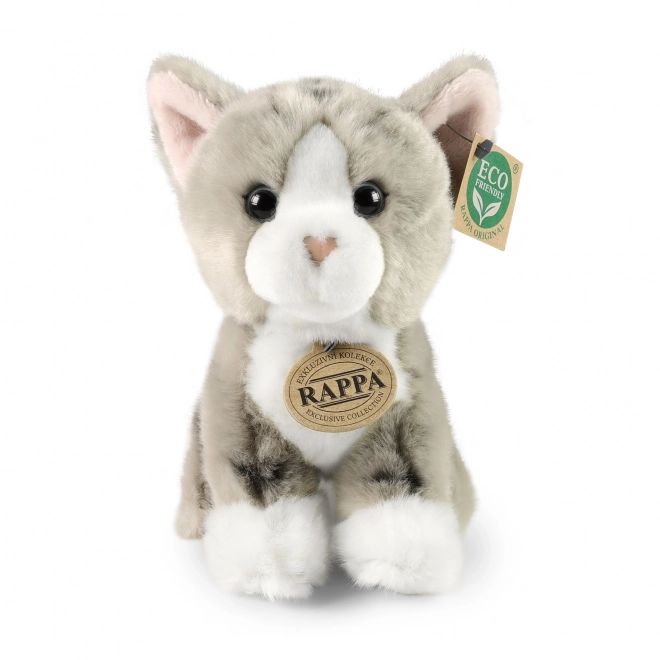 Chat en peluche gris 18 cm Éco-responsable