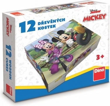 cubes sous licence en bois Mickey Mouse – 12 cubes