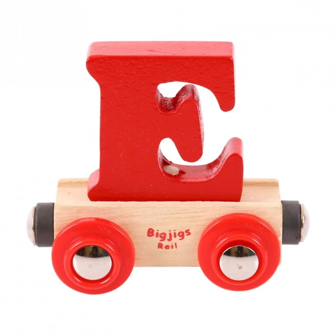 Wagon en bois Bigjigs Rail avec la lettre E