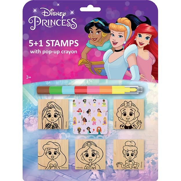 Tampons 5+1 avec crayon de cire Disney Princesses