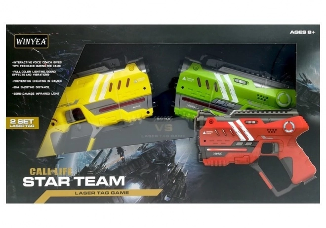 Kit Pistolets Laser Tag - 4 équipes et 2 couleurs