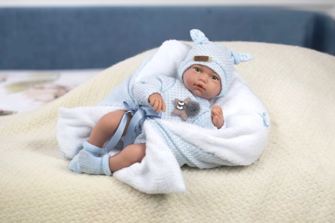 Guca 10221 HUGO - poupée réaliste bébé avec sons et corps en tissu doux - 38 cm