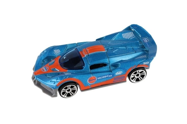 Voiture de sport 6 pièces métal/plastique 8cm à roue libre en boîte 10,5x27,5x4cm