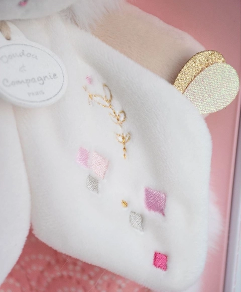 Coffret cadeau doudou lapin rose ami