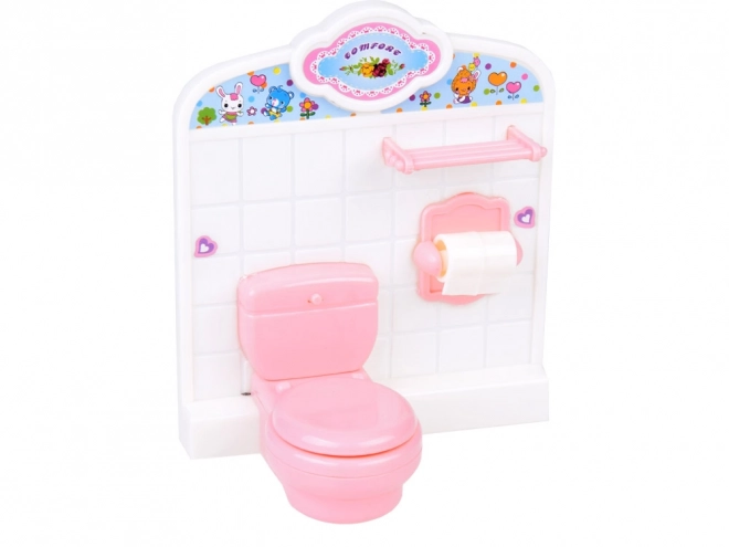 Grand ensemble de meubles pour maison de poupée - Salle de bain et chambre