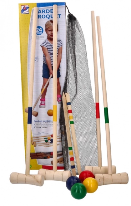 Jeu de croquet en bois 24 pièces - pour enfants et adultes