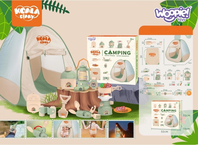 Woopie Tente de Camping pour Petits Explorateurs XXL 15 pcs