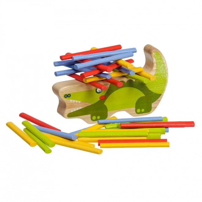 Jeu d'Équilibre en Bois Crocodile