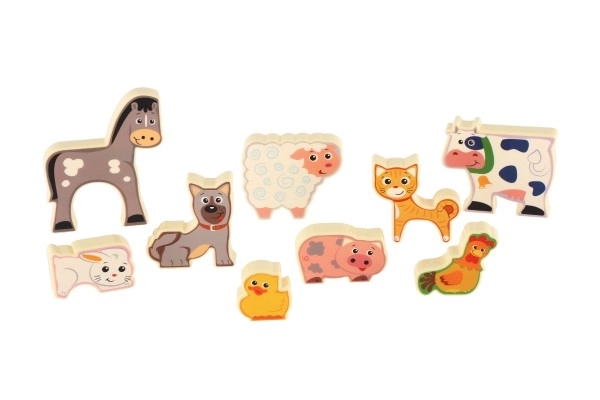 Puzzle/Jeu de casse-tête en bois ferme 20x14cm dans une boîte 24x21x2cm 24m+