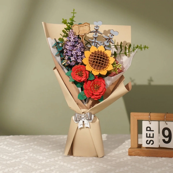 Puzzle 3D en bois bouquet de fleurs Rowood