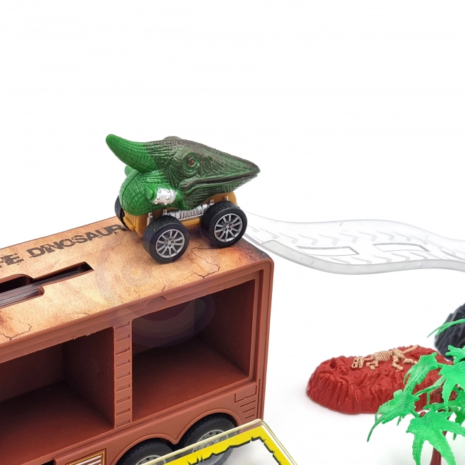 Camion dinosaure avec lanceur et petites voitures