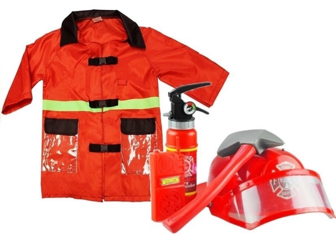 Costume de pompier pour enfants avec casque et accessoires