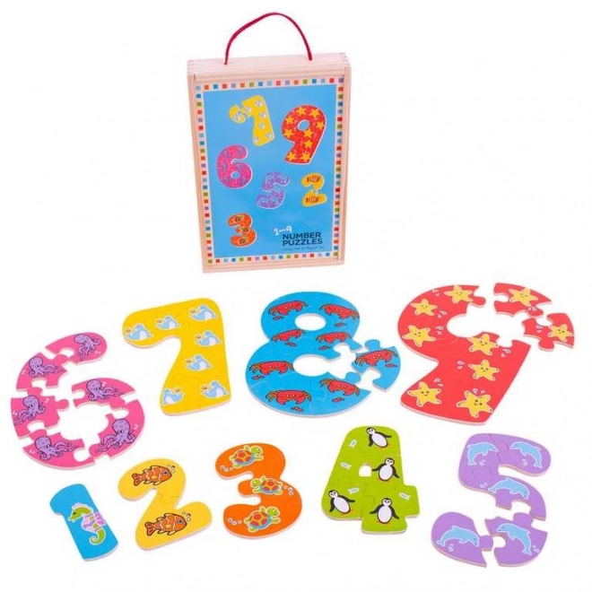 Puzzle en bois Bigjigs Toys chiffres 1-9