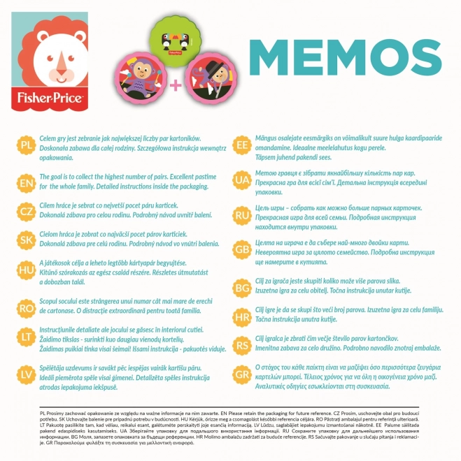 Pexeso Animaux Fisher-Price