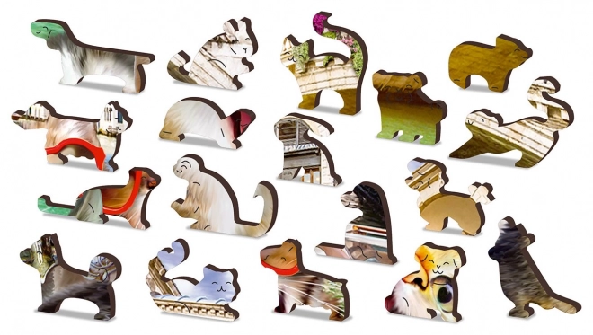 Puzzle en bois Chatons à Venise 2en1
