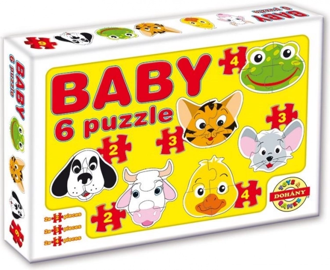 Dohány puzzles pour enfants Têtes d’animaux safari 6-en-1