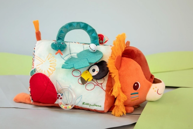 Jouet textile avec activités et miroir Lion Jack