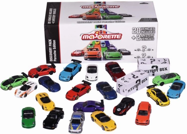Set de petites voitures PORSCHE Discovery 1:64 (20 + 2 surprises)
