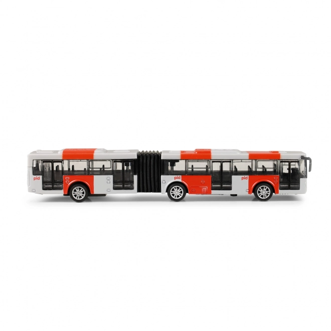 Autobus articulé métallique rouge PID Prague