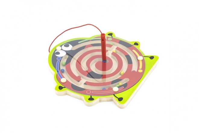 Labyrinthe magnétique en bois coccinelle