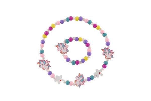 Collier et bracelet avec perles Licorne