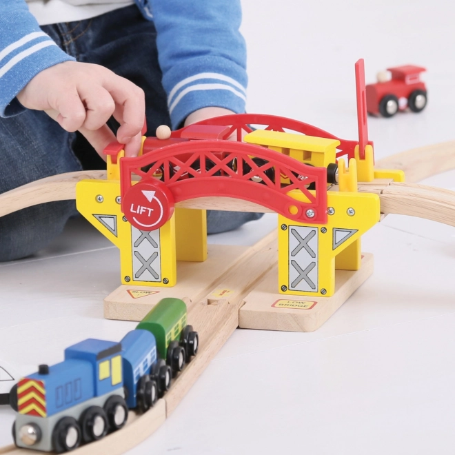 Pont-levis en bois pour circuit de train