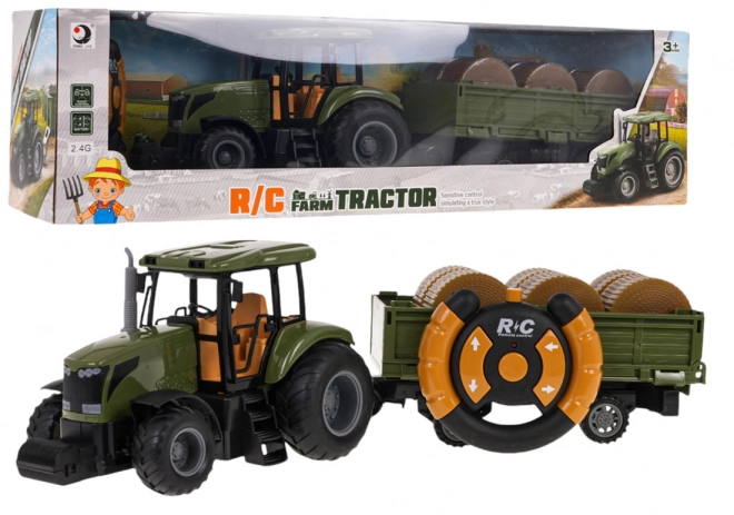 Tracteur avec remorque vert R/C