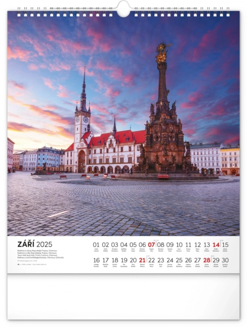 Calendrier mural Tchèque NOTIQUE 2025, 30 x 34 cm