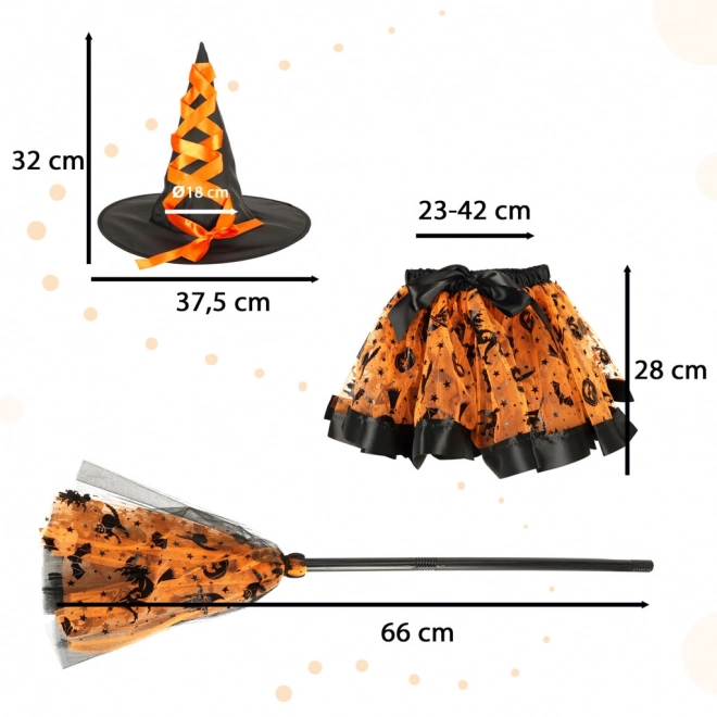 Costume de sorcière de carnaval orange