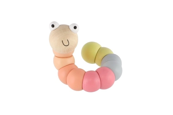 Chenille articulée en bois 16 cm