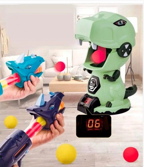 Jeu interactif de tir sur dinosaure avec pistolets et balles