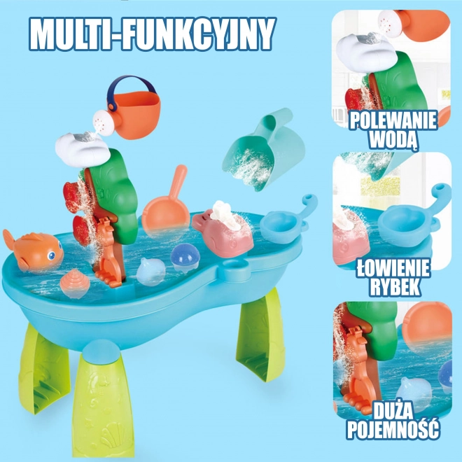 Table d'eau pour enfants 2en1 avec bac à sable et cascade WOOPIE