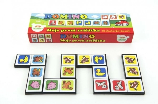 Domino Mes premiers petits animaux 28pcs jeu de société dans une boîte 21x6x3cm