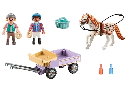 Ensemble de figurines Chevaux 71496 Calèche avec poneys