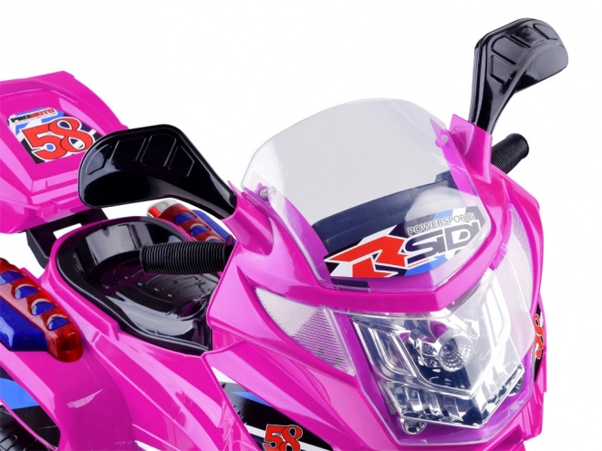 Moto de sport pour enfants avec éclairage LED coloré – Rose