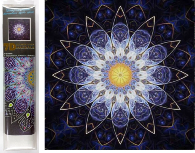 Norimpex Peinture de diamant 7D Mandala bleue 30x30cm