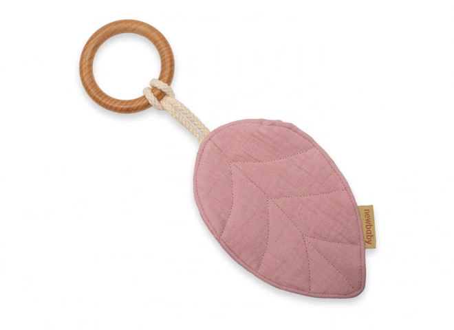 Anneau de dentition Nouvelle Feuille Bébé rose